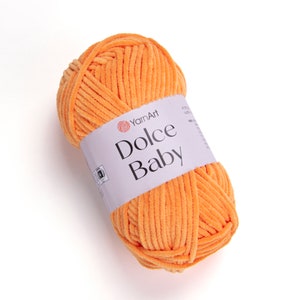 YarnArt Dolce Baby, Sehr weiches Garn, Velvet Garn, Baby Garn, Amigurumi Garn, Plüschgarn, 100% Micro Polyester Garn