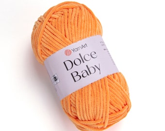 YarnArt Dolce Baby, Very Softy Yarn, Velvet Yarn, Baby Yarn, Multicolor Yarn, Amigurumi Yarn, Plush Yarn, 100% Micro Polyester Yarn