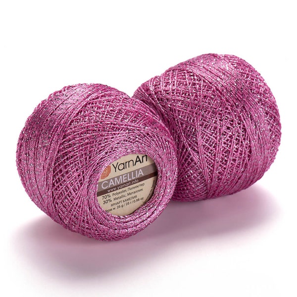YarnArt Camellia, Metallic Yarn, Polyester Yarn, Glittery Lace Yarn, Accessory Yarn, Fantasy Knitting Yarn, Embroidery Yarn, Glitzy Yarn
