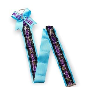 Room Bow Holder - Medium 15-Clasp, Custom Colours | Personalized Cheer Bow Holder with Small Accent Bow and Rhinestone Details