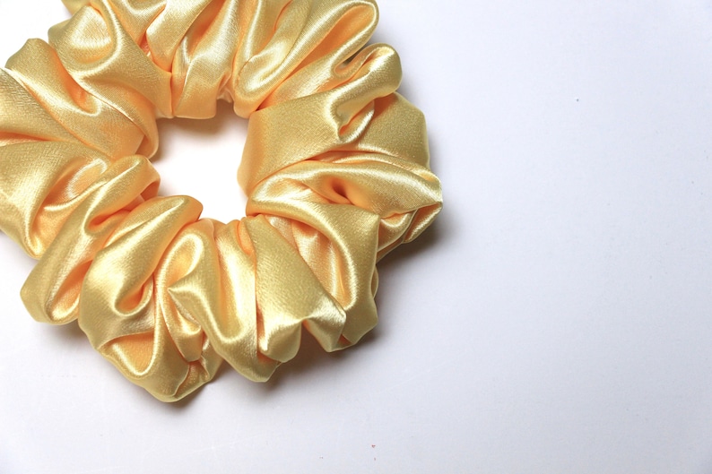 Large Satin Scrunchie Yellow Extra Full Oversized Thick Etsy