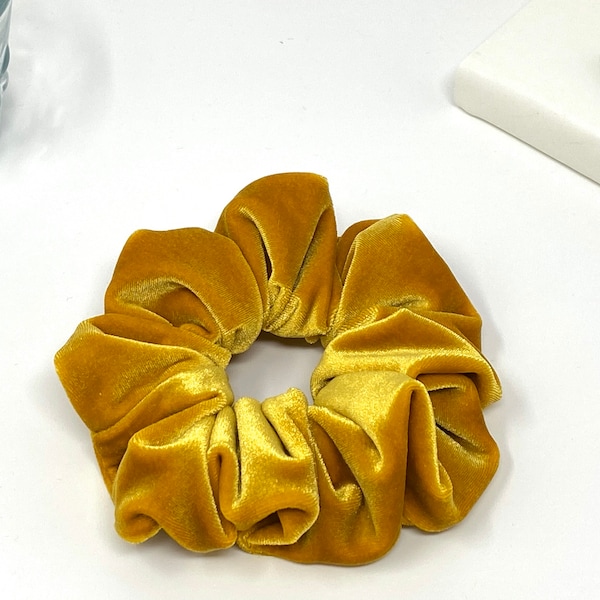Soft Velvet Scrunchie - Gold | Luxurious Velvet Hair Tie Bridesmaids Gift for Her