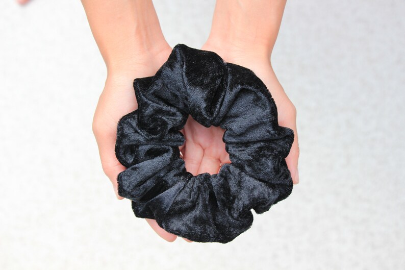 Extra Large Crushed Velvet Scrunchie Black Boho Chic Sock Etsy