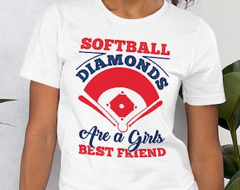Softball Shirt Diamonds Are A Girls Best Friend Short-Sleeve Unisex T-Shirt