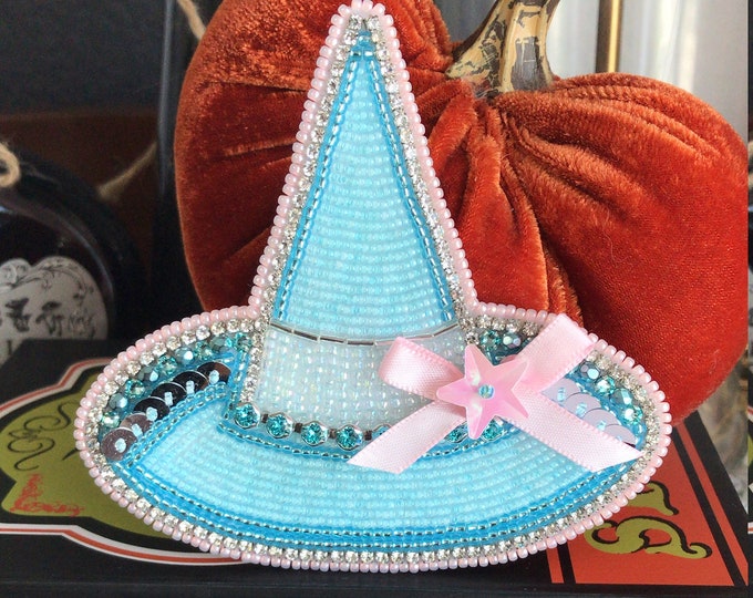 Cute PASTEL WITCH HAT Brooch Etsy