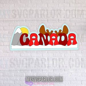 SVG CANADA SCRAPBOOK タイトル、旅行国テーマ、スクラップブッキング ペーパー ピーシング用のカッティング ファイル タイトル、ダウンロード ファイルのみ。