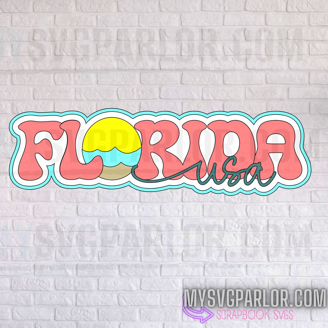 Florida USA Scrapbook Title SVG File (digital Download) - Etsy
