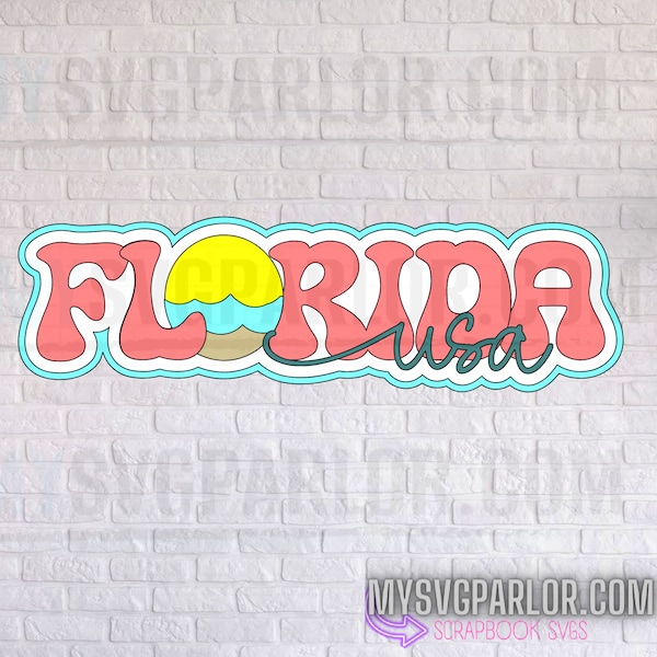 SVG Florida USA SCRAPBOOK title state theme cutting file title for scrapbooking paper piecing download file only.