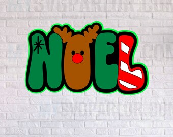 SVG NOEL Schneidedatei Weihnachten Titel für Scrapbooking Papierstück nur Download-Datei.