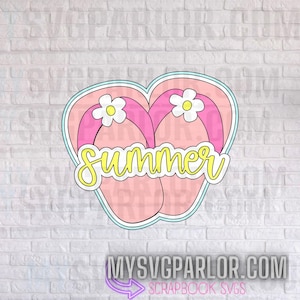 SVG SUMMER SCRAPBOOK title cutting file title for scrapbooking paper piecing download file only.