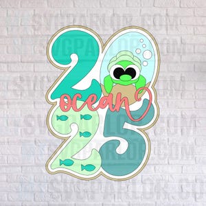 SVG ocean 2025 SCRAPBOOK title cutting file title for scrapbooking paper piecing download file only.