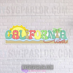 SVG California USA SCRAPBOOK title state theme cutting file title for scrapbooking paper piecing download file only.