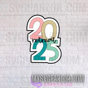 SVG 2025 retraite titel snijden bestand scrapbook crop night alleen voor scrapbooking paper piecing downloadbestand.