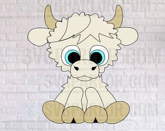 Baby Highland Cow SVG: Scrapbooking, Cards, Cake Toppers (Download Only)