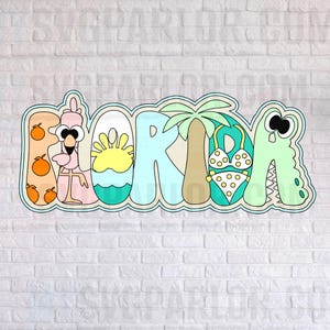 Título del archivo de corte del tema del estado del ÁLBUM DE RECORTES SVG Florida EE. UU., título del archivo para descargar solo el archivo de papel para scrapbooking.