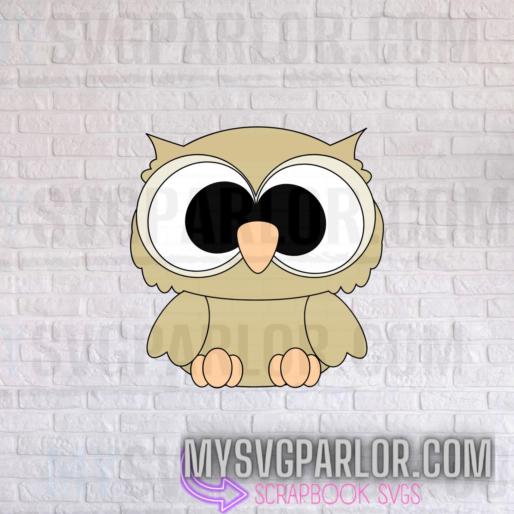 Chubby Owl SVG File: Big Eye Bird Cut File (Digital Download)