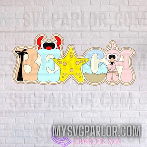SVG Strand Schneidedatei Titel für Scrapbooking nur Download Datei
