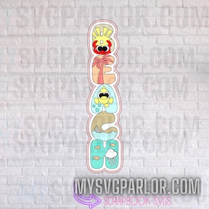 SVG beach cutting file title for scrapbooking paper piecing download file only