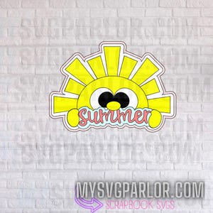 SVG SUMMER SCRAPBOOK title cutting file title for scrapbooking paper piecing download file only.