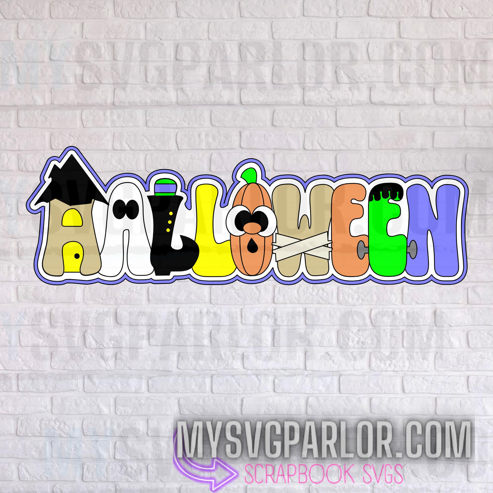 File di taglio SVG Halloween titolo per scrapbooking card e altro file scaricabile solo