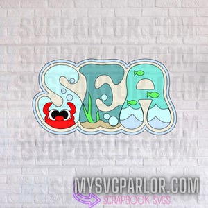 SVG sea SCRAPBOOK title cutting file title for scrapbooking paper piecing download file only.