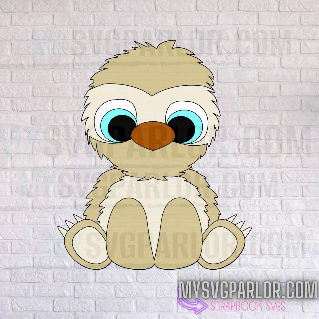 SVG Sloth Cutting File Baby Sloth Animal for Scrapbooking Cards Cake ...