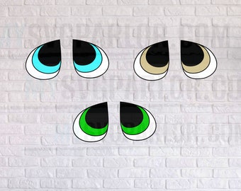 Colorful Eyes SVG Clipart: Layered Cutting File Set (Download Only)