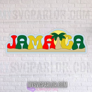SVG ジャマイカ スクラップブック タイトル 旅行 国 テーマ カッティング ファイル タイトル スクラップブッキング ペーパー ピーシング ダウンロード ファイルのみ。