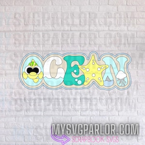 SVG ocean SCRAPBOOK title cutting file title for scrapbooking paper piecing download file only.