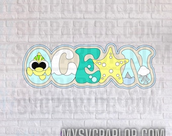 File di taglio del titolo SVG ocean SCRAPBOOK per scrapbooking, solo per il download del file cartaceo.