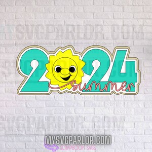 SVG summer SCRAPBOOK title 2024 cutting file title for scrapbooking paper piecing download file only.