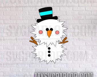 Frazzled Snowman SVG Cutting File: Scrapbooking, Cards, Stickers (Digital Download)