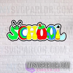 SVG school title cutting file title for scrapbooking cards and more download file only