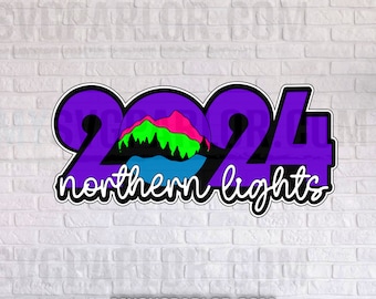 SVG northern lights 2024 title cutting file title for scrapbooking cards and more download file only