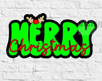 Titolo del file di taglio del titolo SVG Buon Natale solo per il file di download del riattacco della carta scrapbooking.