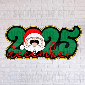 SVG 2025 DECEMBER titel snijden bestandstitel alleen voor scrapbookingkaarten en meer downloadbestand