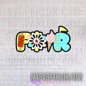 SVG eerlijk snijbestand titel park carnaval alleen voor scrapbooking paper piecing downloadbestand