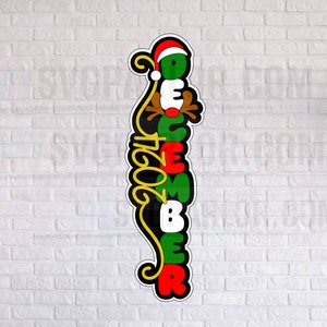 SVG december 2024 snijbestandstitel slank verticaal thema voor scrapbookingkaarten en meer downloadbestanden