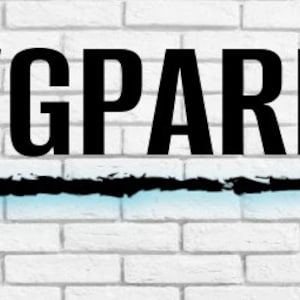 May include: A white brick wall with a black and white graphic design of the text "MYSVGPARLOR.COM" in black with the word "MY" in blue.