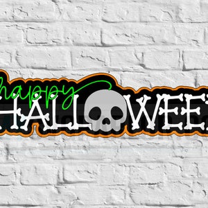 SVG Halloween cutting file title &quot;happy Halloween&quot; for scrapbooking cards and more download file only