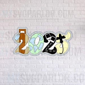 Titre du fichier de découpe SVG voyage 2025 pour cartes de scrapbooking et autres fichiers à télécharger uniquement
