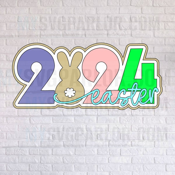 SVG easter 2024 title cutting file title for scrapbooking cards and more download file only
