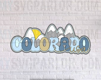 SVG Colorado USA SCRAPBOOK titolo stato tema file di taglio titolo per scrapbooking paper piecing solo file scaricabile.