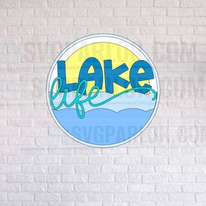 SVG lake cutting file title &quot;lake life&quot; for scrapbooking paper piecing download file only