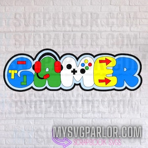 SVG Gamer Schneidedateititel für Scrapbooking Karten und mehr Download Datei nur Junge Kinder Videospiel Thema