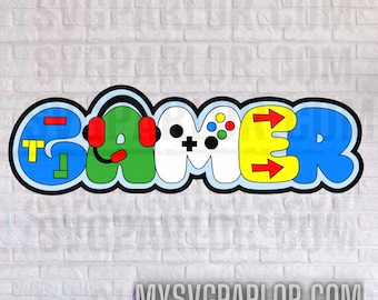 File di taglio SVG per videogiocatori: tema videogiochi (download digitale)