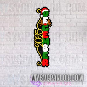 SVG 2025 december snijden bestandstitel slimline verticaal thema alleen voor scrapbookingkaarten en meer downloadbestand
