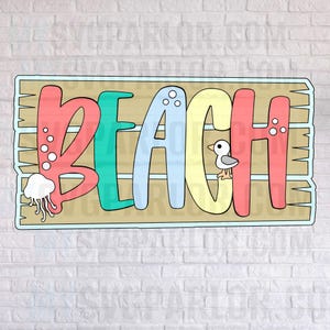 SVG beach cutting file title for scrapbooking paper piecing download file only