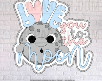 Love You To The Moon SVG File: Baby Scrapbooking (Digital Download)
