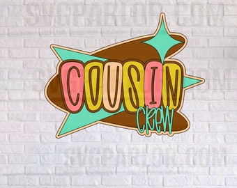 Cousin Crew SVG: Scrapbook Title Cutting File (Digital Download)